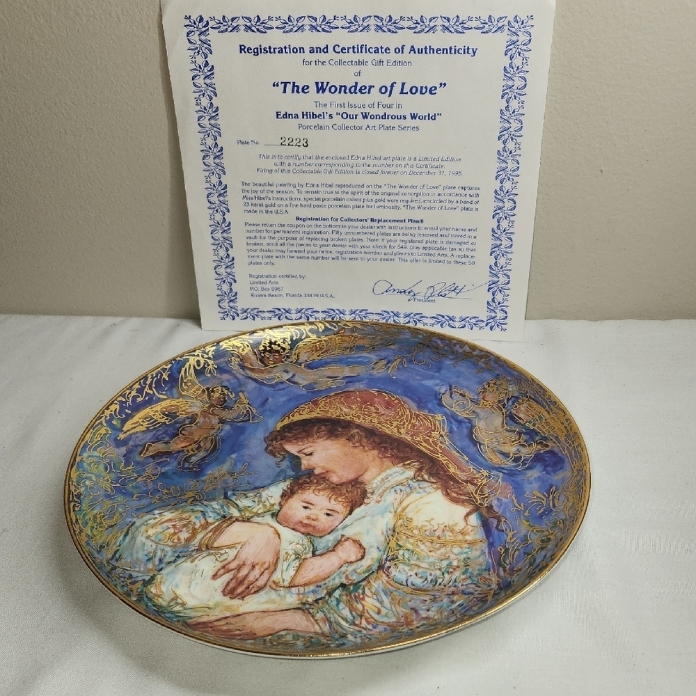 Blue and Gold Art Wall Decor with Ethereal Scene